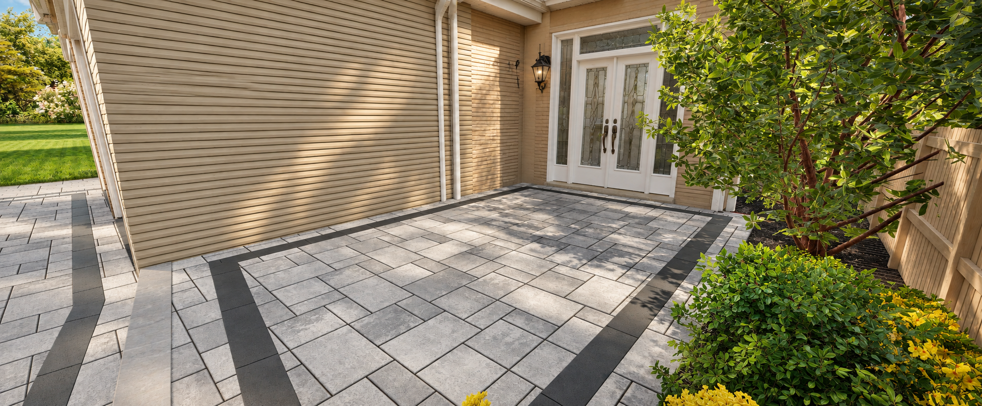 Front entrance landing at the double doors